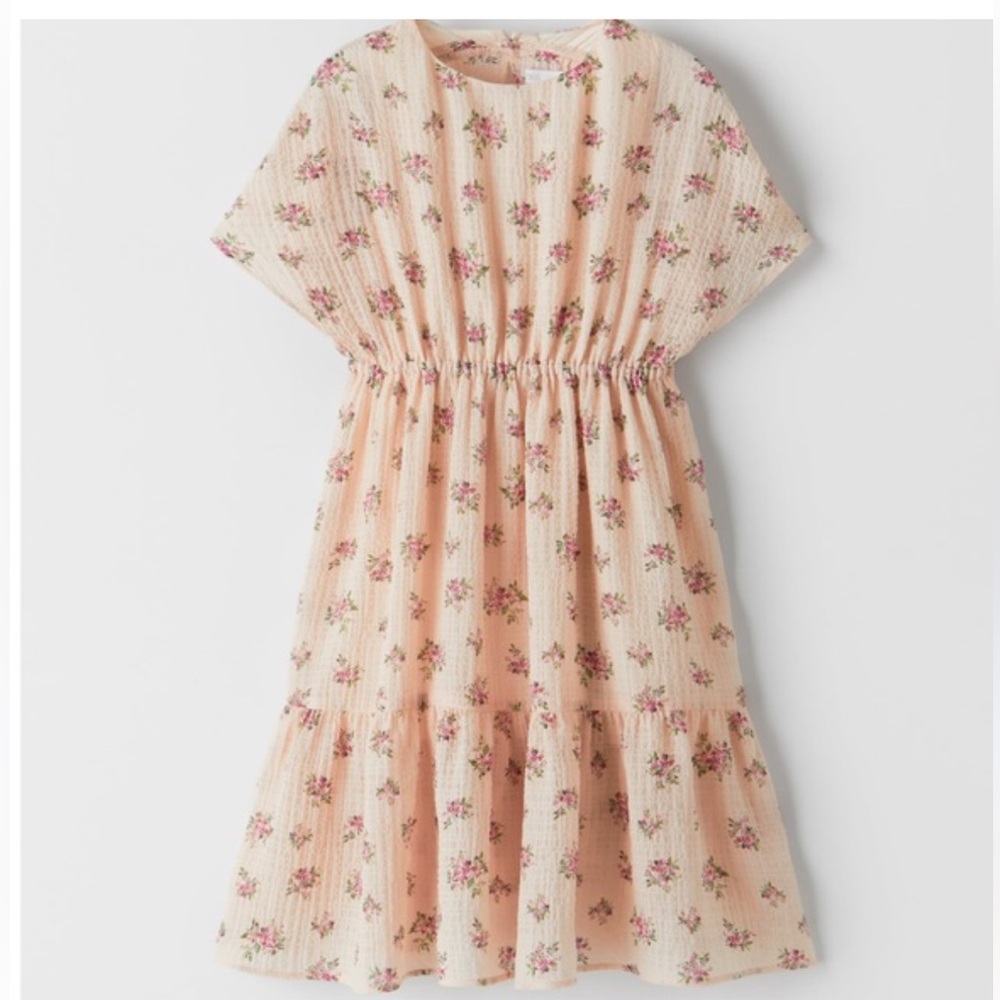 ZARA girls pink floral dress